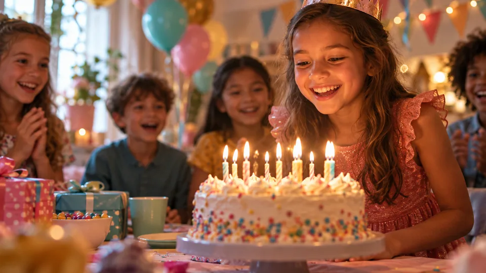 Child celebrating a birthday with friends