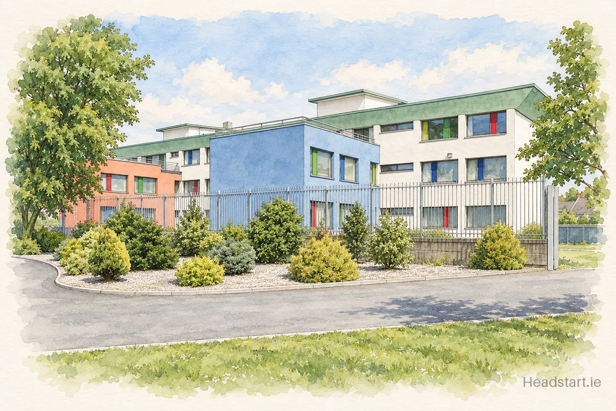 Watercolour illustration of the St Johns Girls And Boys Infants School building, Limerick