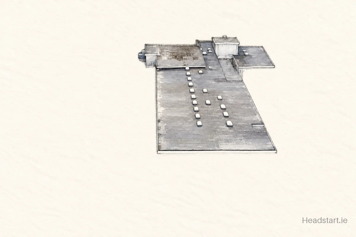 Watercolour illustration of the Macroom Convent National School building, Macroom