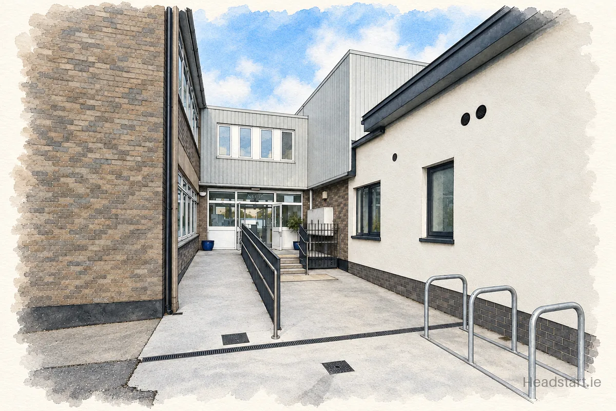 Watercolour illustration of the Kildare Place National School building, Dublin 6