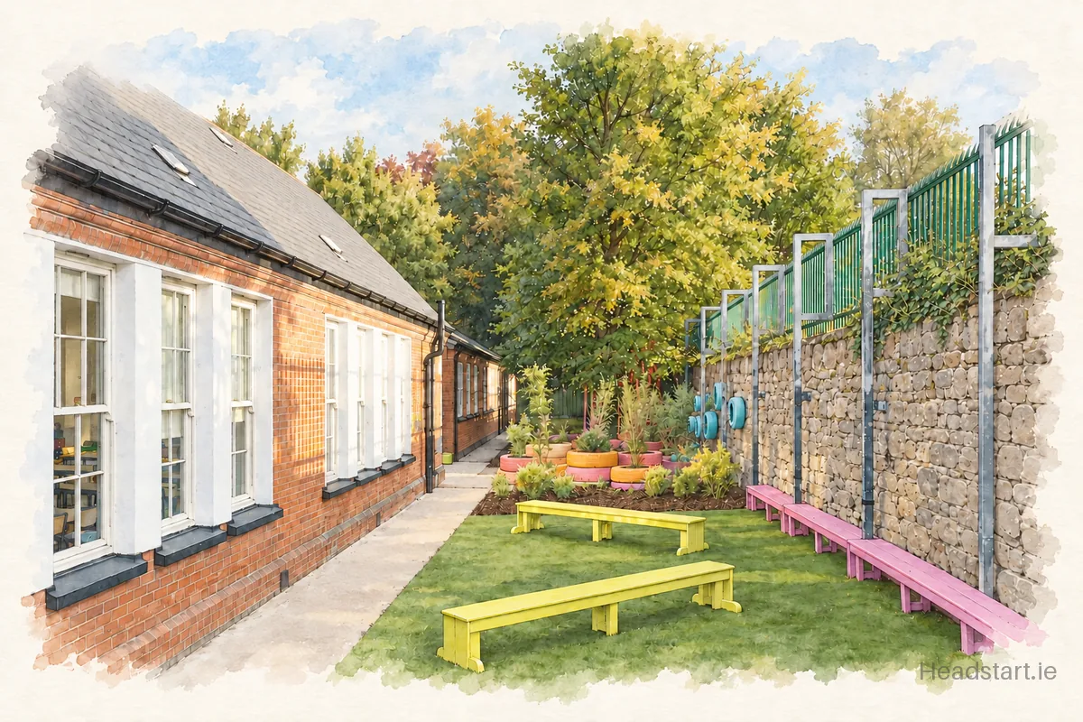 Watercolour illustration of the St Michaels building, Limerick