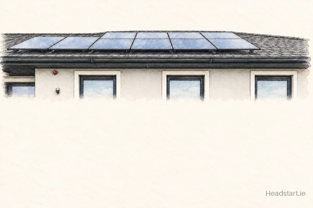 Watercolour illustration of the Fermoyle Mixed National School building, Longford
