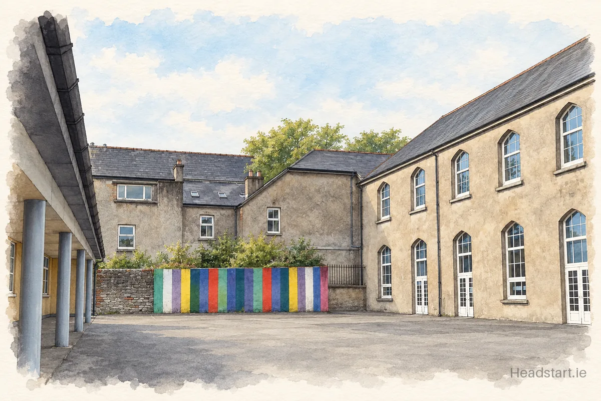 Watercolour illustration of the St Maries Of The Isle building, Cork (centre and southside)