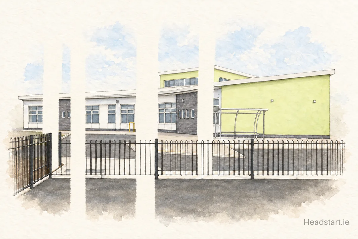 Watercolour illustration of the Maryboro National School building, Summerhill