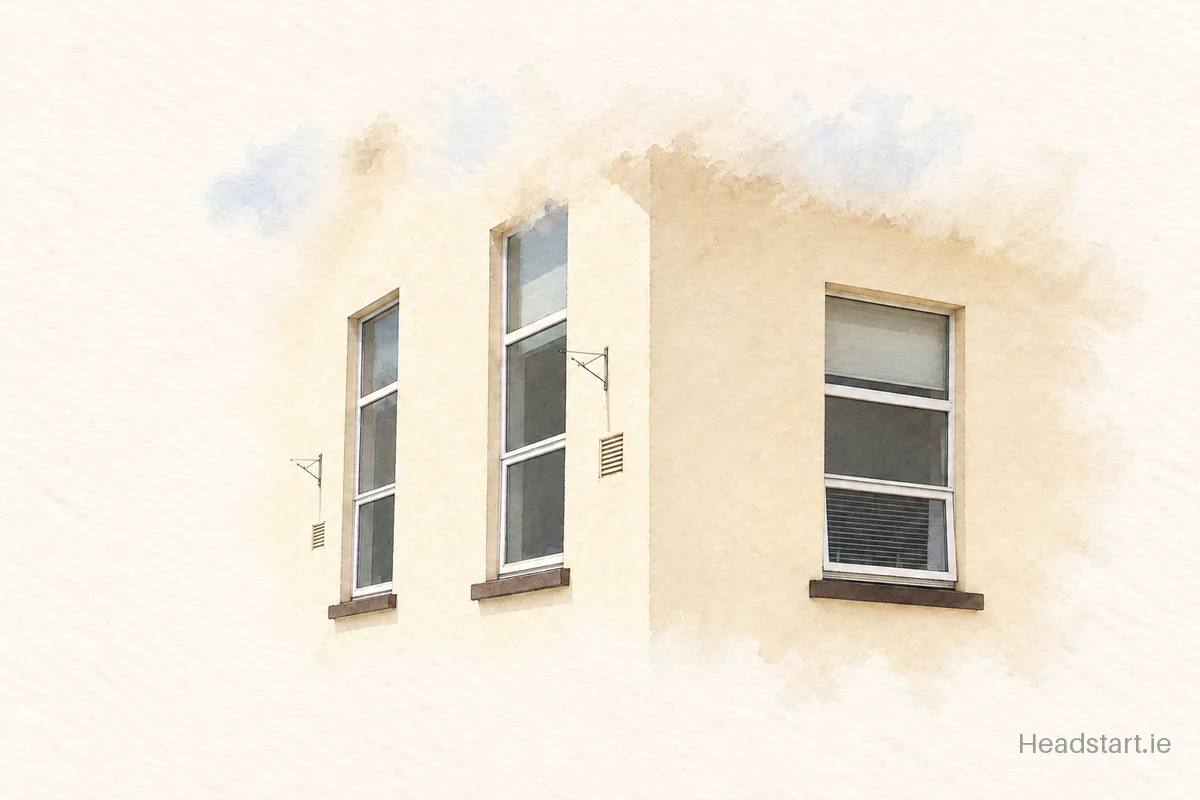 Watercolour illustration of the Graig Na Manach Buac building, Kilkenny