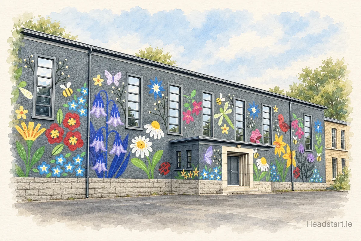Watercolour illustration of the Dominican Convent Girls building, Cabra West