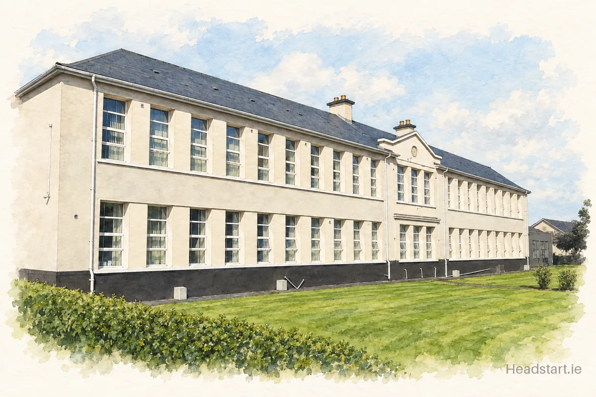 Watercolour illustration of the St Josephs building, Templemore