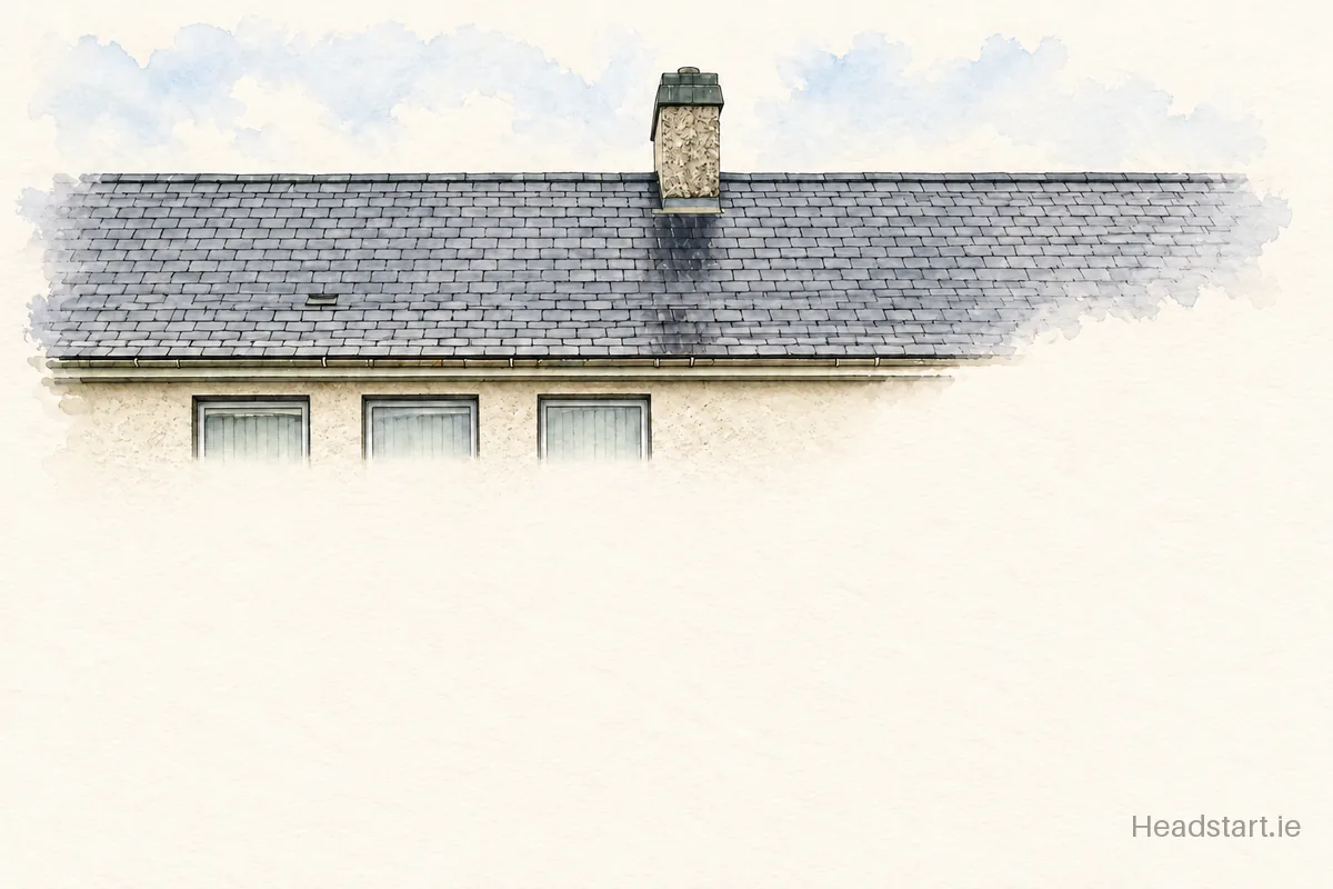 Watercolour illustration of the Davidstown Primary School building, Enniscorthy