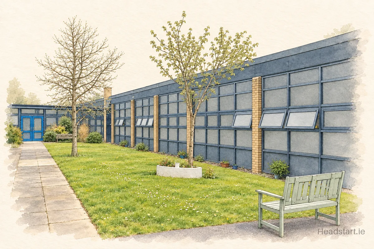 Watercolour illustration of the Central Remedial Clinic building, Clontarf