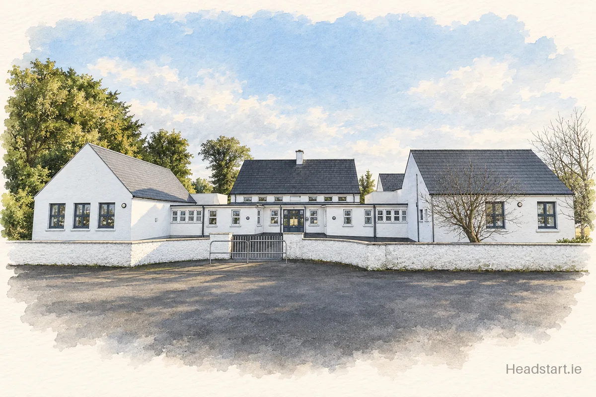 Watercolour illustration of the Newtown National School Enfield building, Enfield