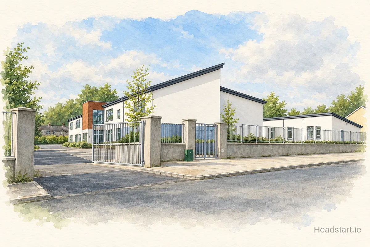 Watercolour illustration of the St Francis S S building, Portlaoise