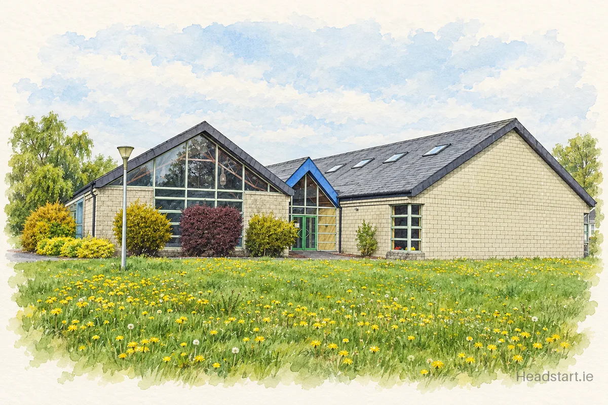 Watercolour illustration of the St Annes Special School building, Roscrea