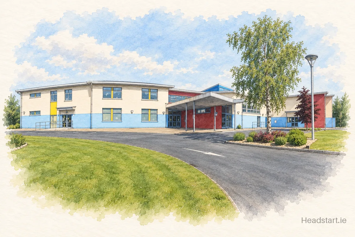 Watercolour illustration of the School of the Holy Spirit Special School building, Kilkenny
