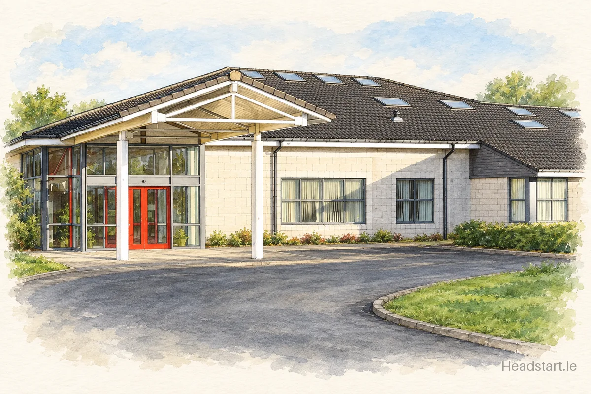 Watercolour illustration of the St Gabriels School building, Limerick