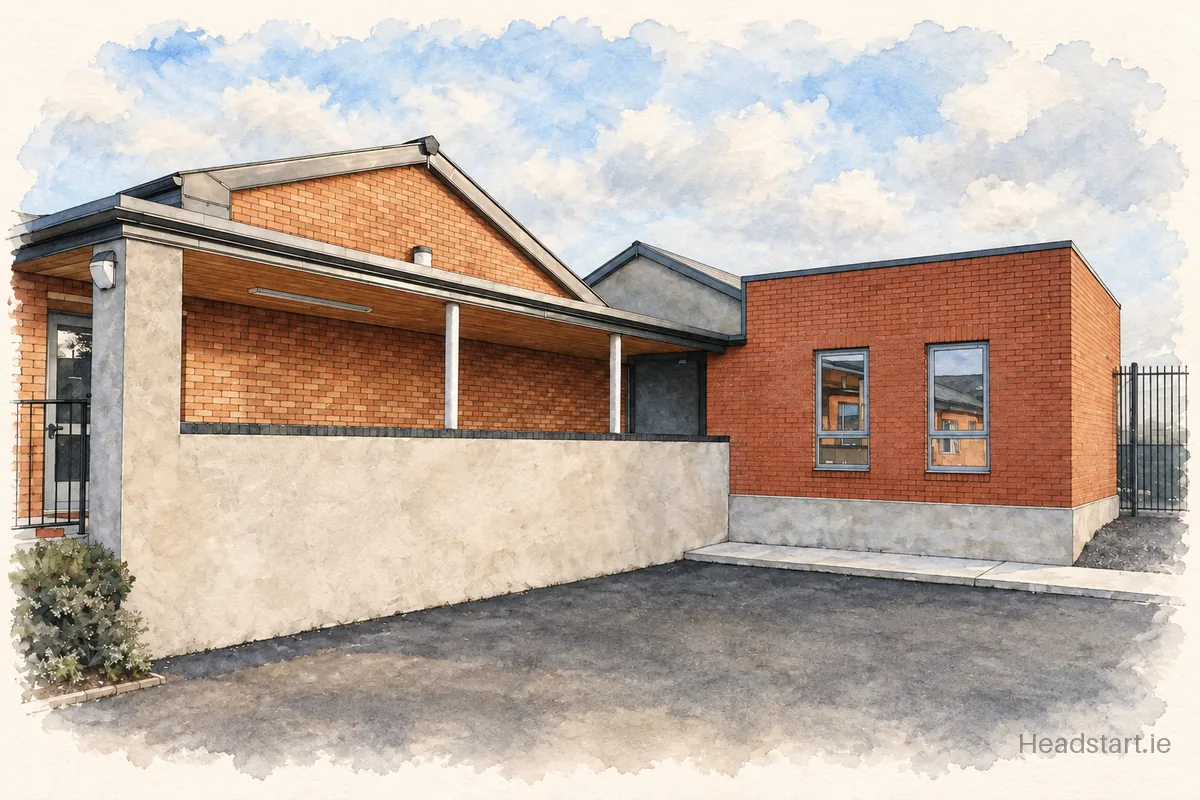 Watercolour illustration of the St John The Baptist building, Cashel