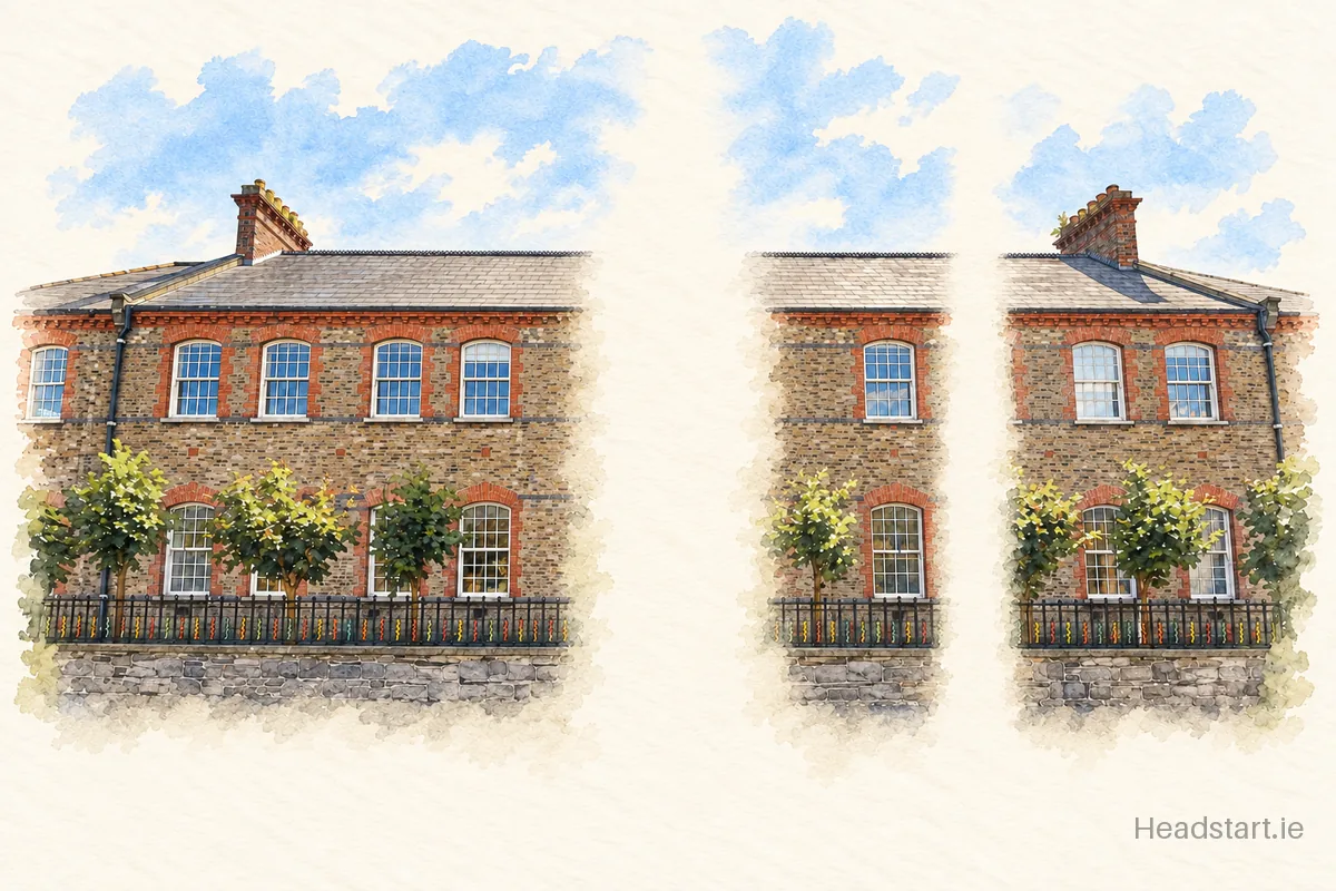 Watercolour illustration of the St Peters National School building, Phibsborough
