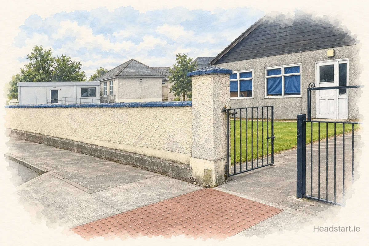 Watercolour illustration of the Holy Trinity National School building, Fethard