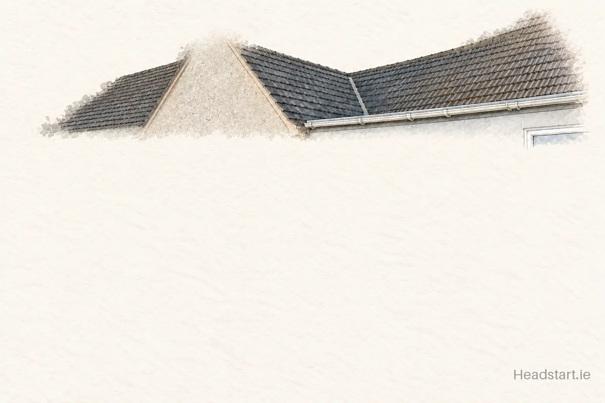 Watercolour illustration of the Scoil Naomh Cualán building, Thurles