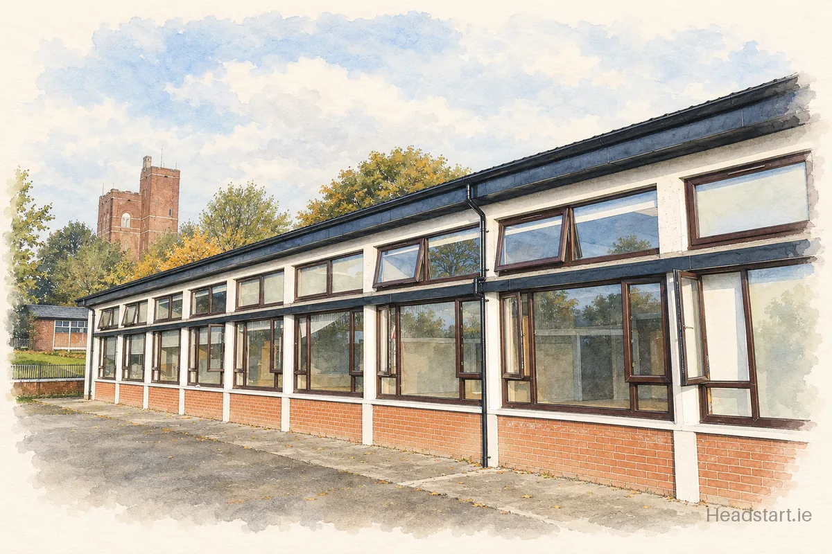 Watercolour illustration of the St. Catherine Of Sienna building, Kildare
