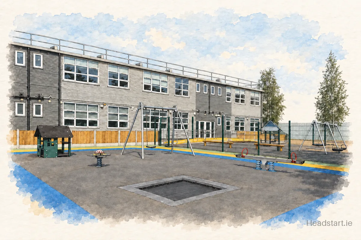 Watercolour illustration of the An Cosan CSS building, Grangegorman Lower