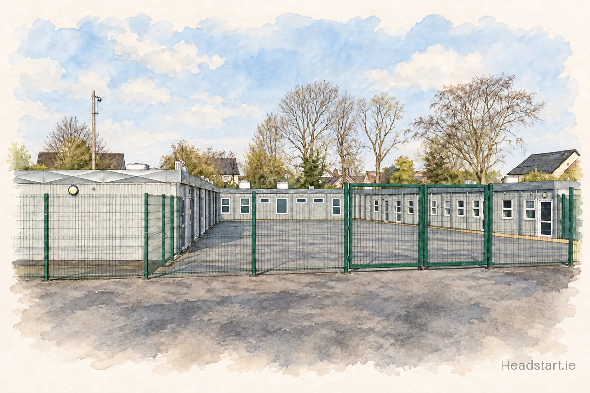 Watercolour illustration of the Cara Community Special School building, Meath