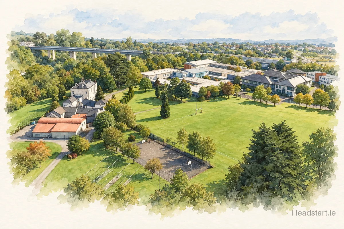 Watercolour illustration of the The Kings Hospital building, Palmerstown