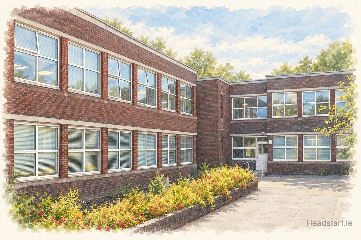 Watercolour illustration of the Ardscoil La Salle building, Raheny