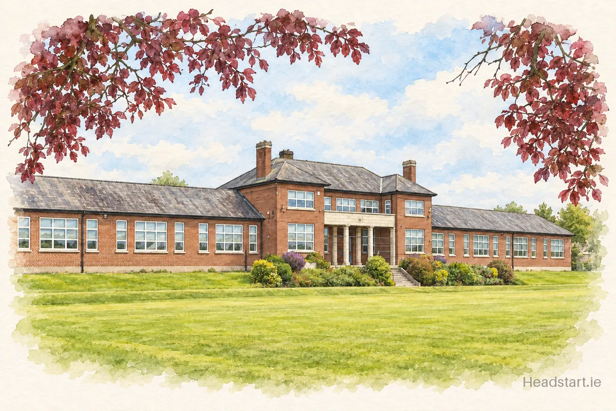 Watercolour illustration of the Maryfield College building, Drumcondra