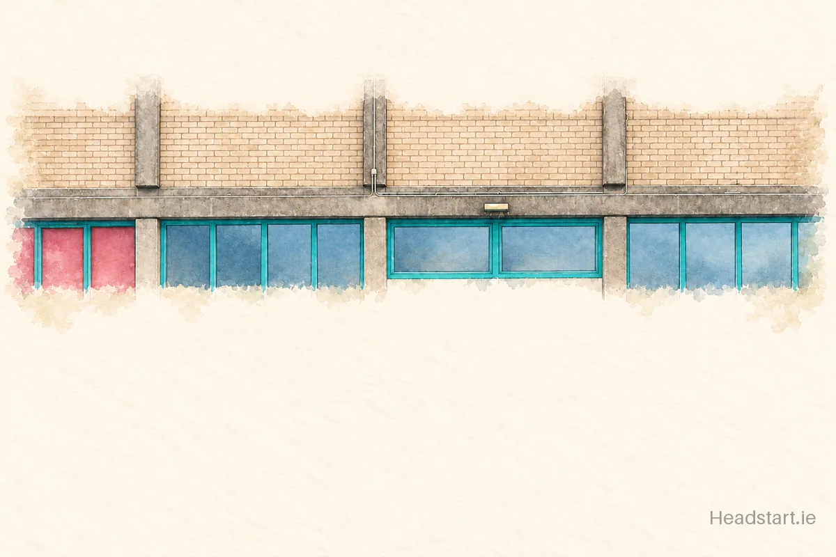 Watercolour illustration of the Rosary College building, Crumlin