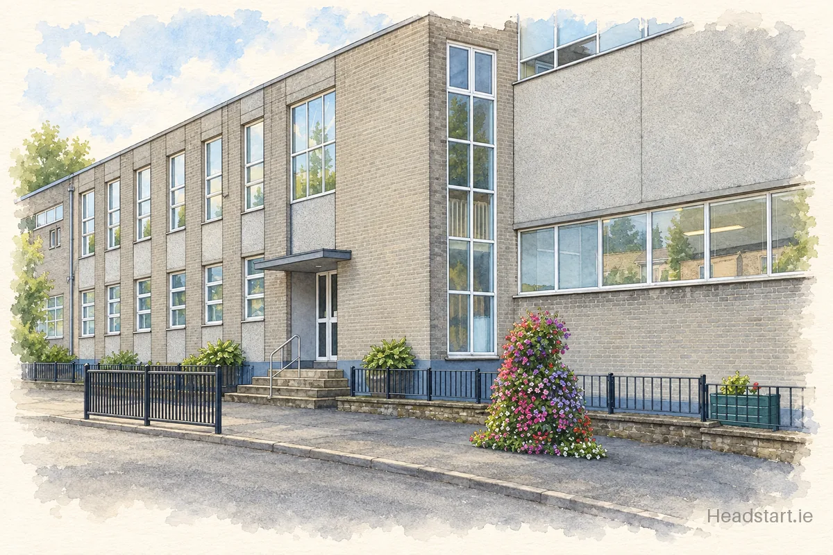 Watercolour illustration of the St. Leo's College building, Carlow