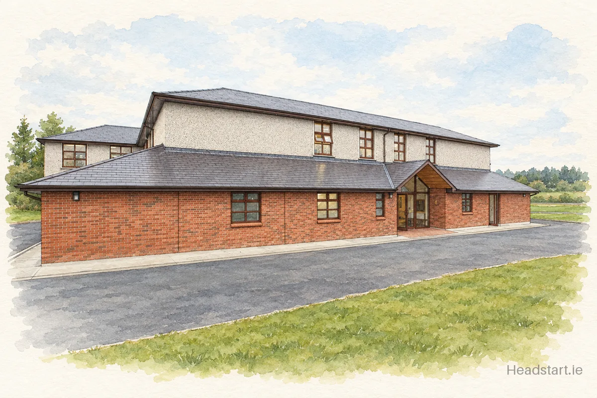 Watercolour illustration of the Kilkenny College building, Kilkenny