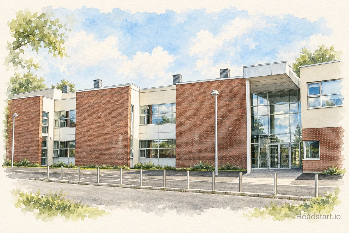 Watercolour illustration of the Loreto Secondary School building, Kilkenny