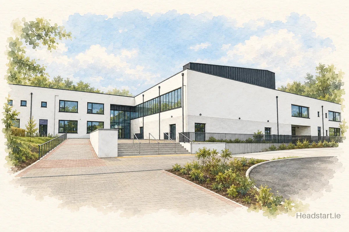 Watercolour illustration of the Presentation Secondary School building, Kilkenny