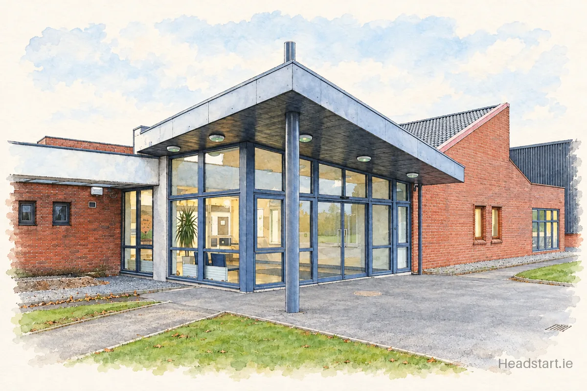 Watercolour illustration of the Salesian College building, Celbridge