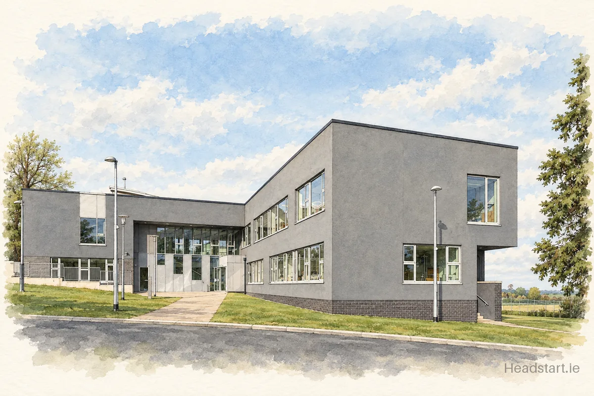Watercolour illustration of the St Gerard's building, Bray