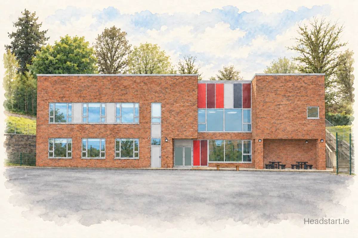 Watercolour illustration of the Dominican College building, Wicklow