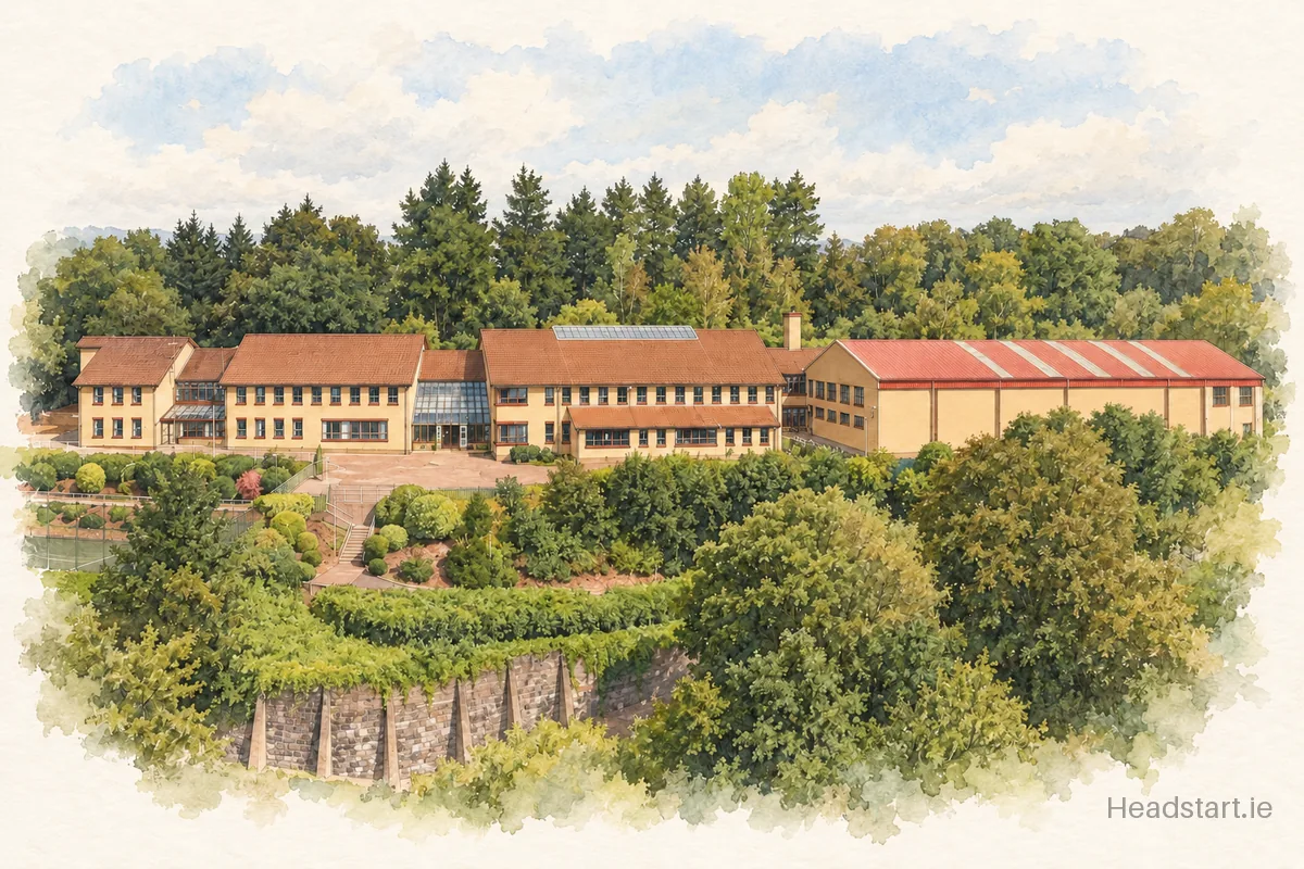 Watercolour illustration of the Christian Brothers College building, Cork (northside)