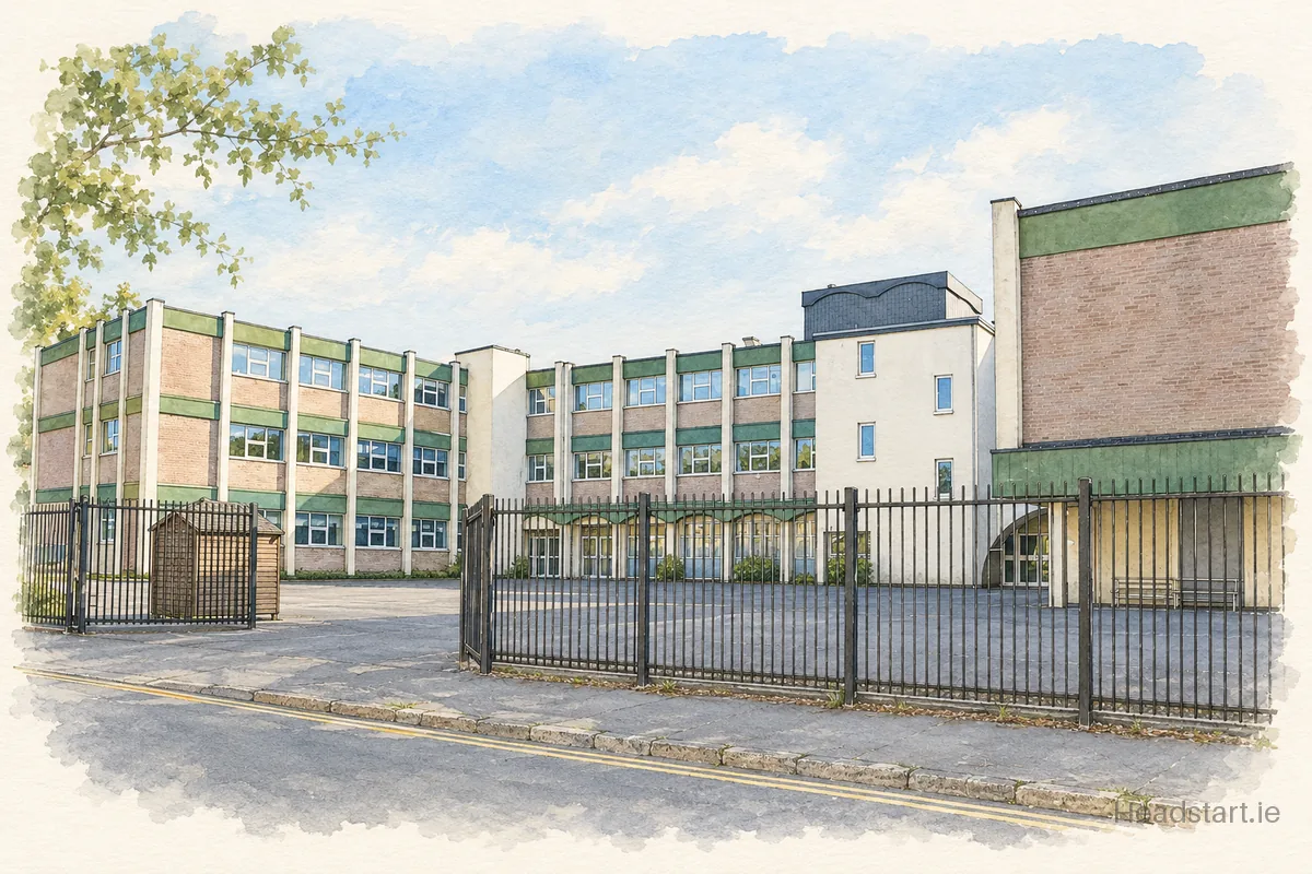Watercolour illustration of the St Joseph's College building, Galway