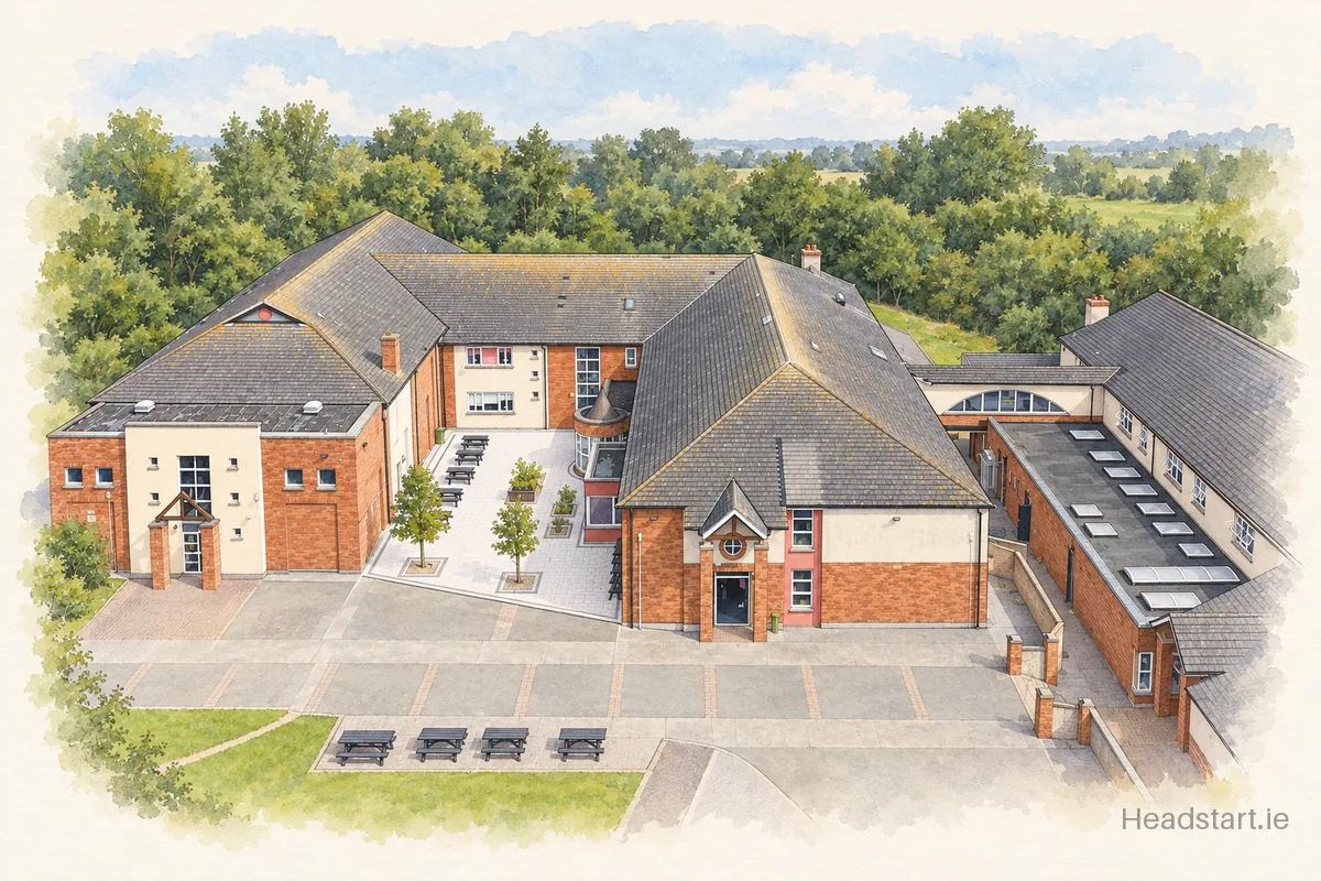 Watercolour illustration of the St Mary's Diocesan School building, Drogheda