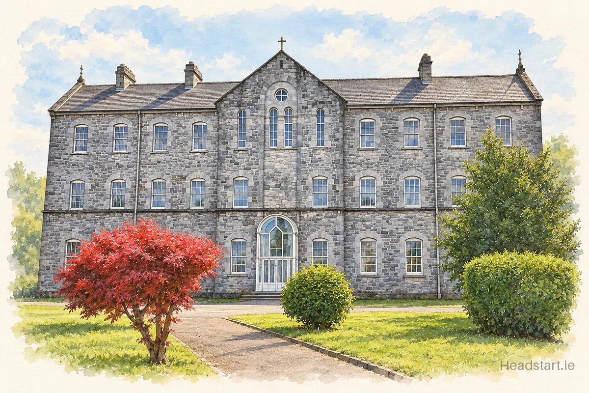 Watercolour illustration of the C.B.S. Sexton St. building, Limerick