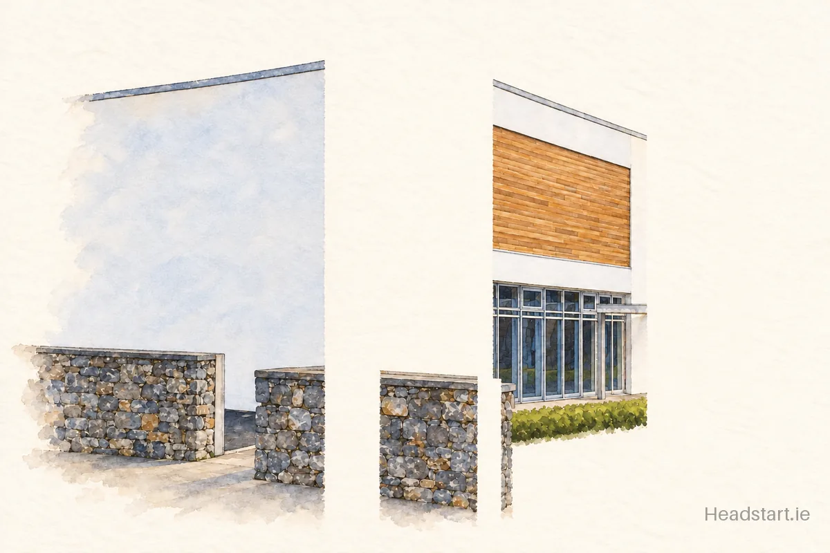 Watercolour illustration of the Ardscoil Ris building, Limerick