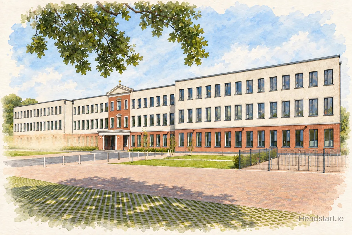 Watercolour illustration of the St Munchin's College building, Limerick