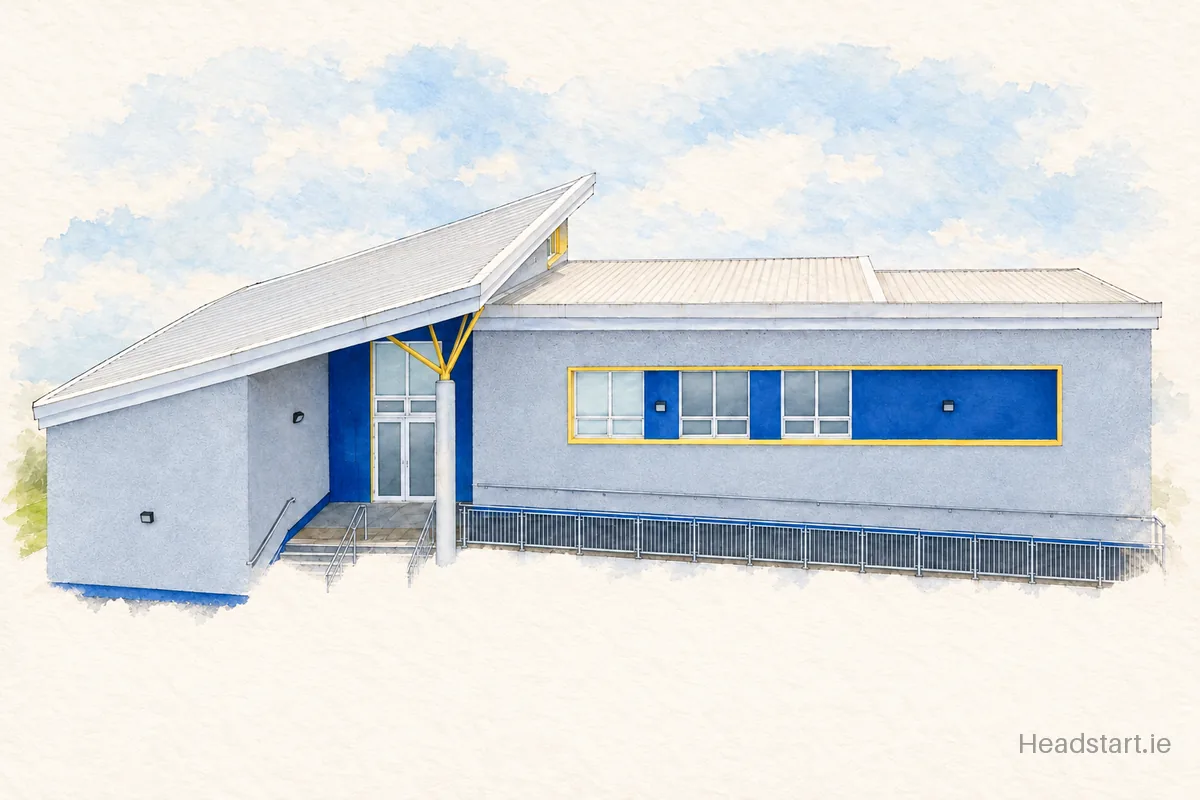 Watercolour illustration of the Mount St Michael building, Claremorris
