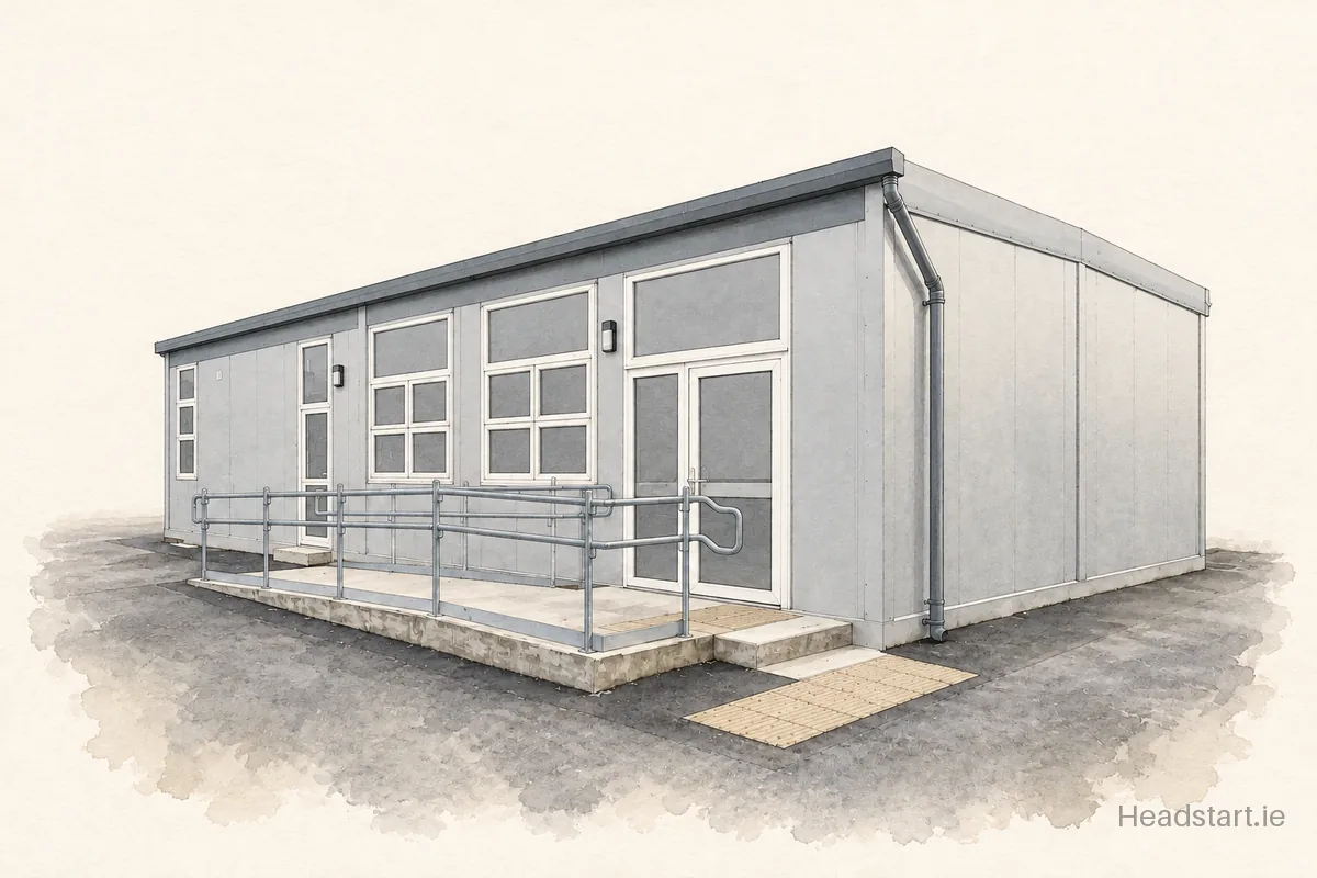 Watercolour illustration of the St Joseph's Secondary School building, Foxford