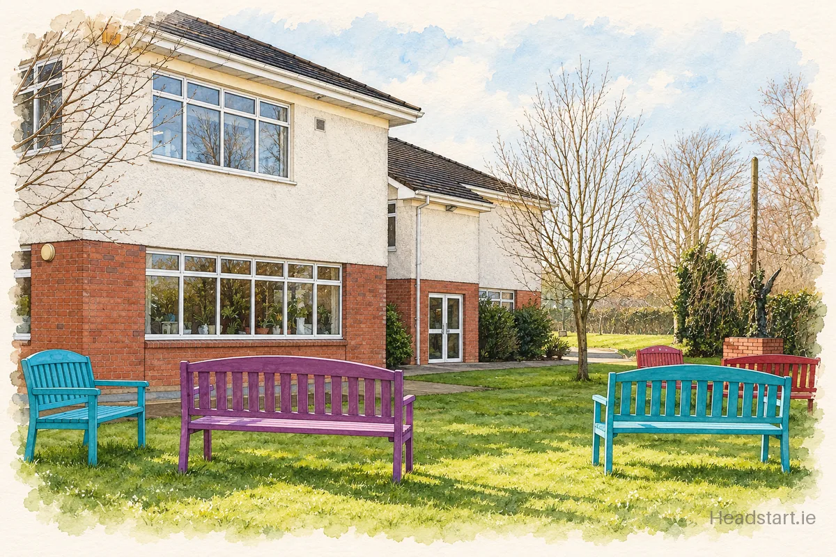 Watercolour illustration of the Loreto Secondary School building, Clonmel