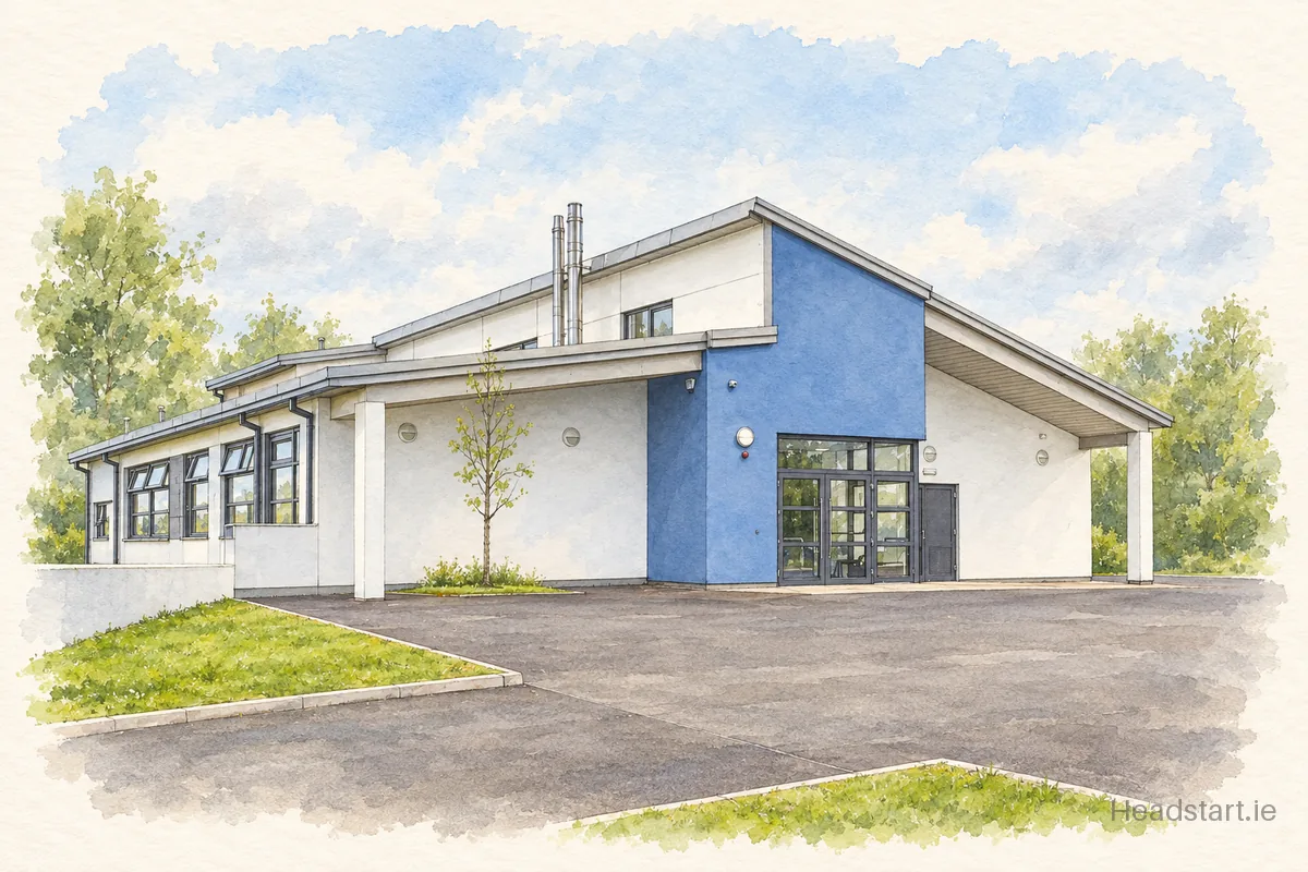Watercolour illustration of the Archbishop Mchale College building, Tuam