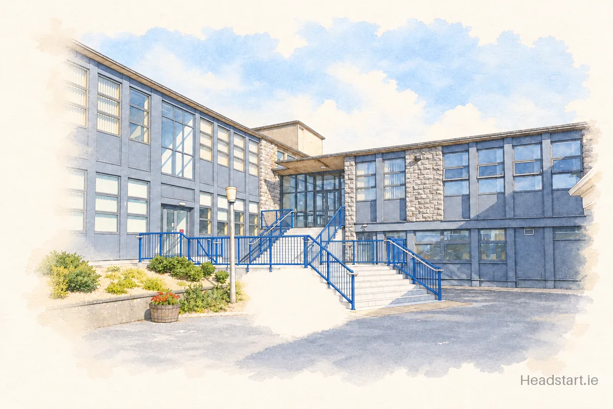 Watercolour illustration of the Galway Community College building, Galway