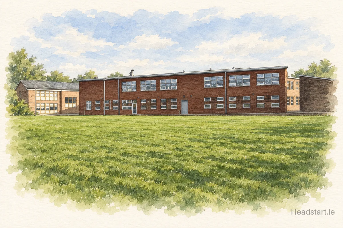 Watercolour illustration of the St Peter's College building, Dunboyne