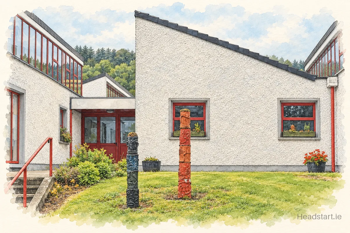 Watercolour illustration of the Raheen College building, Clonmel