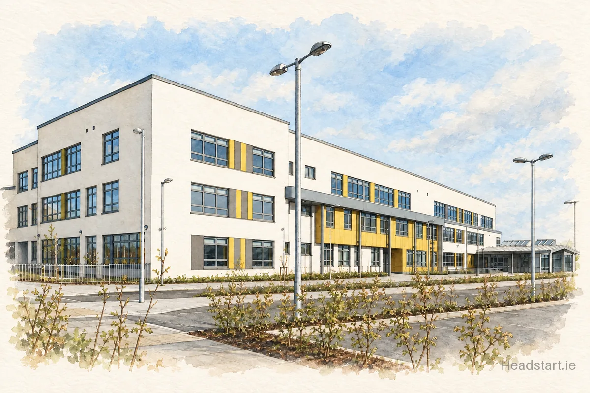 Watercolour illustration of the Ballymakenny College building, Drogheda